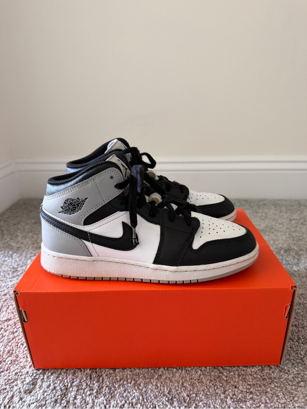 Nike Kids' Air Jordan 1 Mid - Black/White/Grey